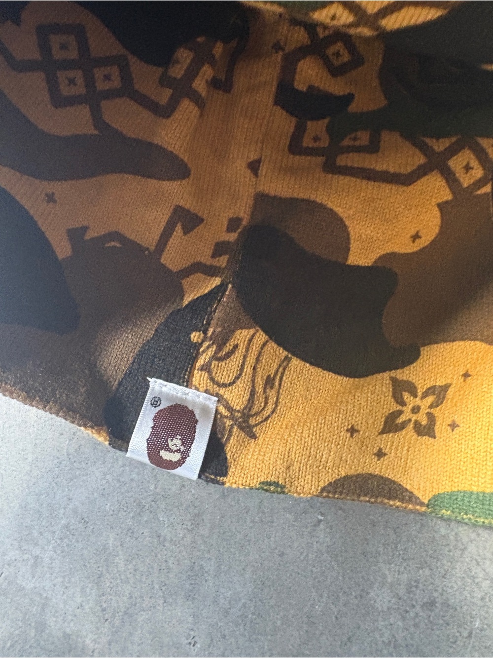Bape Camo Beanie Hat - Yellow, Green, Brown - Picture 3 of 5